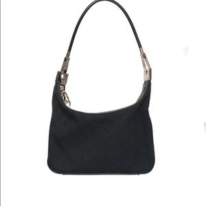 Gucci Black Hobo Shoulder Bag with Silver Hardware